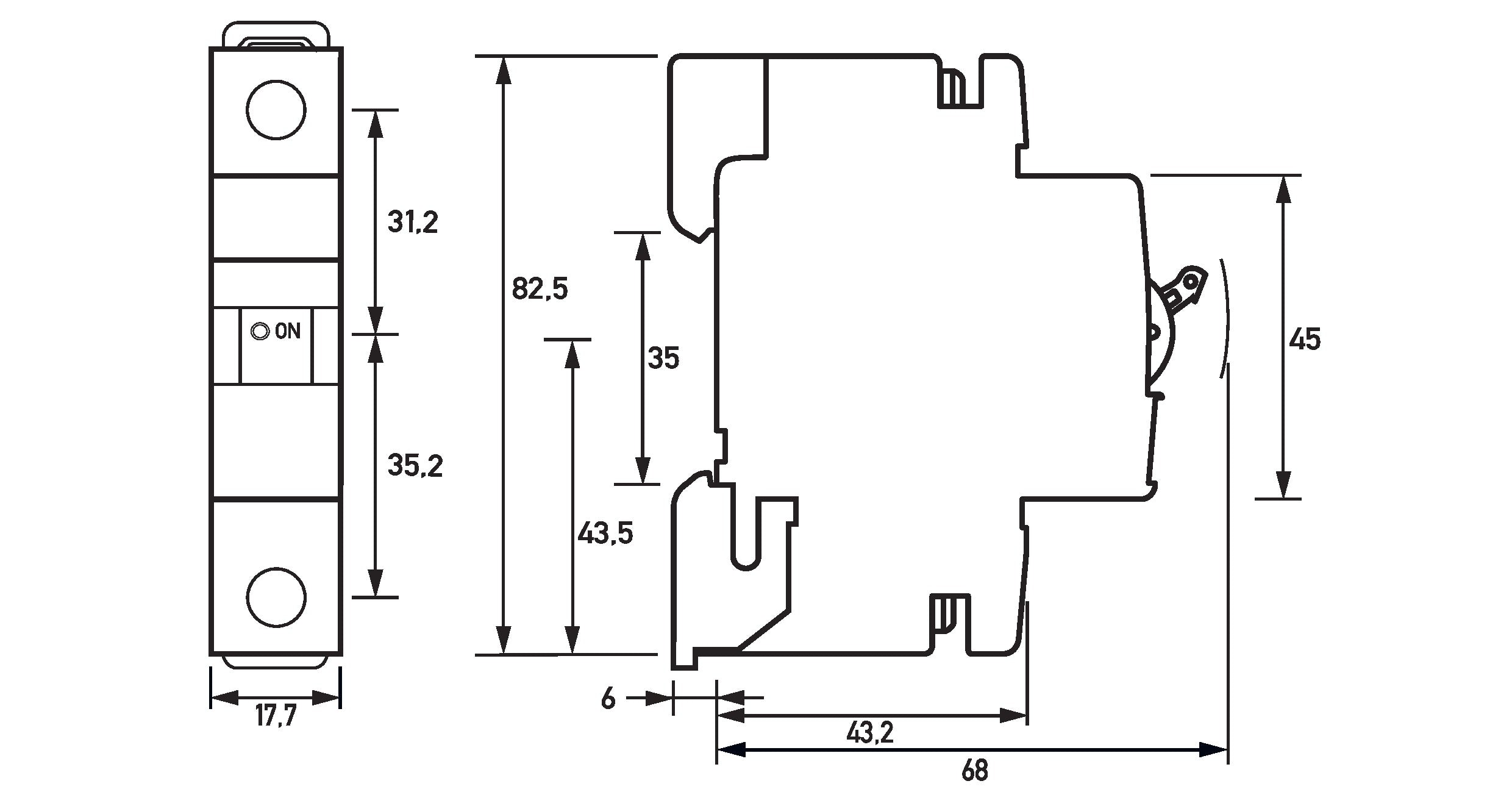 Doepke Doepke LS-Schalter 1p, B-Char, 400 V/10 A AC, 60 V/10 A DC, 10 kA Doepke Doepke LS-Schalter 1p, B-Char, 400 V/10 A AC, 60 V/10 A DC, 10 kA